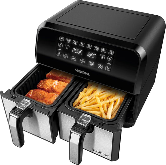 Fritadeira Air Fryer Dual Duplo Cesto 8L Mondial