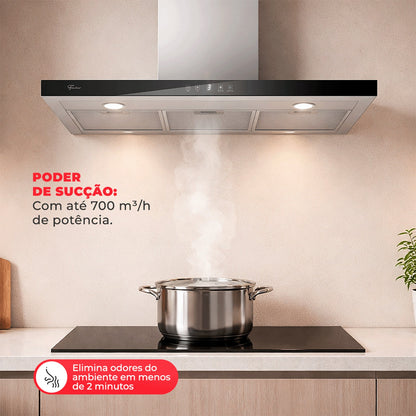 Coifa Fischer Platinium 90cm Parede Controle por Gesto