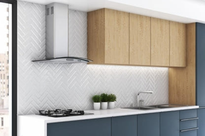 Coifa De Parede Fogatti Vidro Curvo Slim Inox 4 E 6 Bocas 90cm