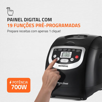 Panificadora Mondial Master Bread NPF-53 700W 19 Programas Timer até 15h