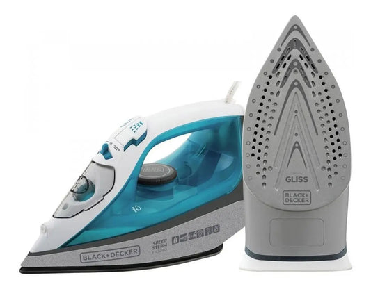 Ferro de Passar a Vapor Black+Decker FX3060-BR 127V 1200W Base Ceramic Gliss Anti Gotejamento Azul