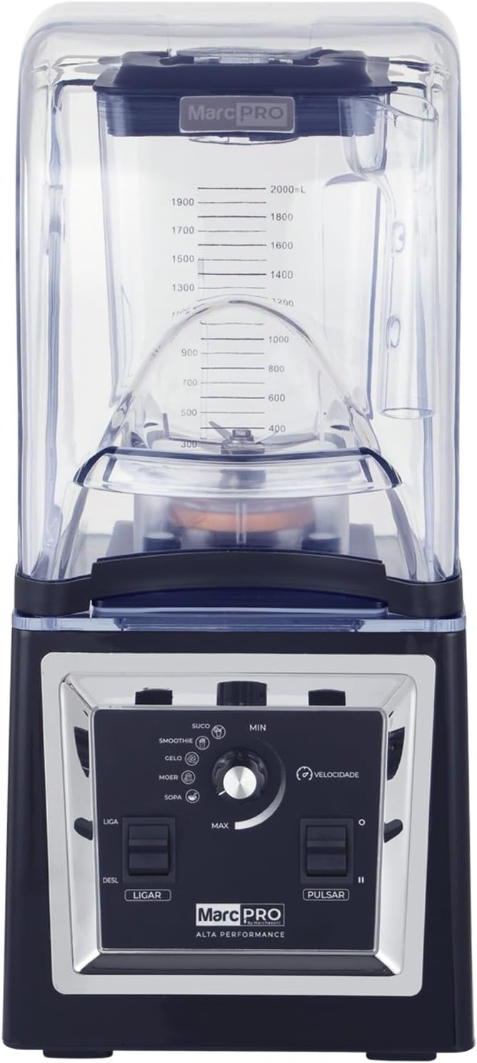 Blender Liquidificador Smart II MarcPro HS-8003F 2L 1500W 220V com Abafador de Ruído Painel Digital