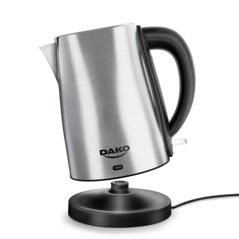 Chaleira Elétrica Dako 1,7L Inox 1200W com Desligamento Automático + Base Giratória 360°