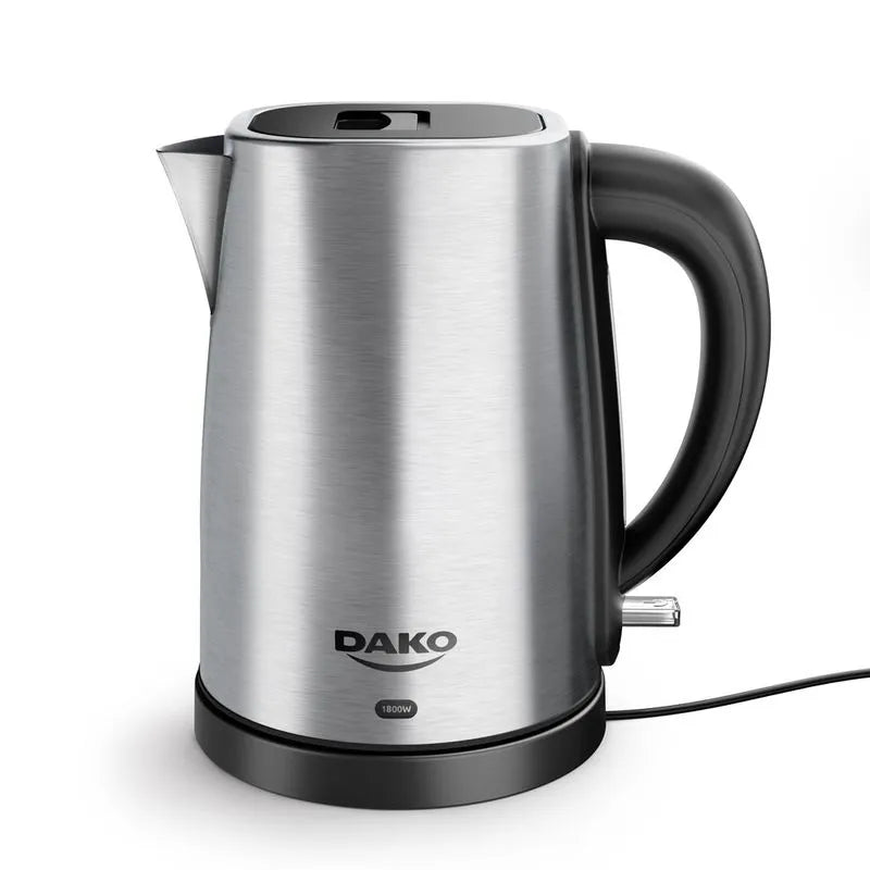 Chaleira Elétrica Dako 1,7L Inox 1200W com Desligamento Automático + Base Giratória 360°