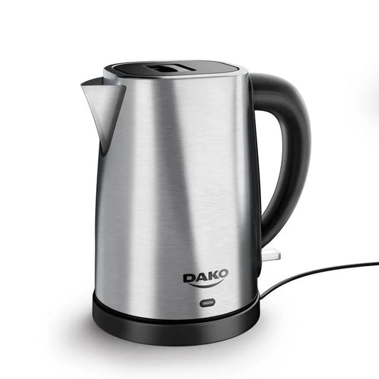 Chaleira Elétrica Dako 1,7L Inox 1200W com Desligamento Automático + Base Giratória 360°