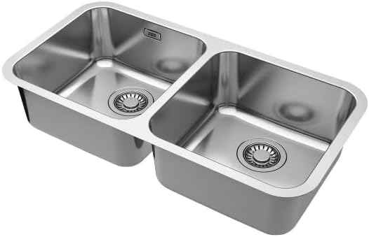 Cuba Dupla Franke Bell BCX120-35 Inox 77,5x40cm Embutir Com Válvula Sifão e Ladrão
