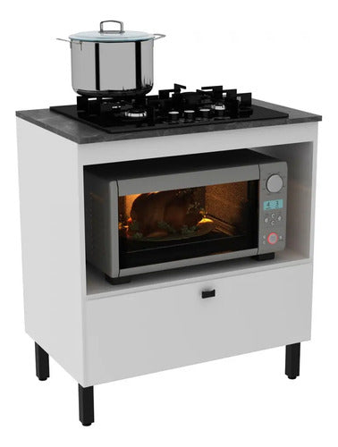 Balcão De Cozinha Para Cooktop 75 Cm 1 Porta Bl3315 Branco