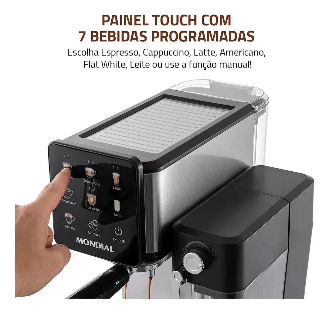 CAFETEIRA ESPRESSO MONDIAL CCL-01 20 BAR PAINEL TOUCH