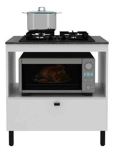 Balcão De Cozinha Para Cooktop 75 Cm 1 Porta Bl3315 Branco