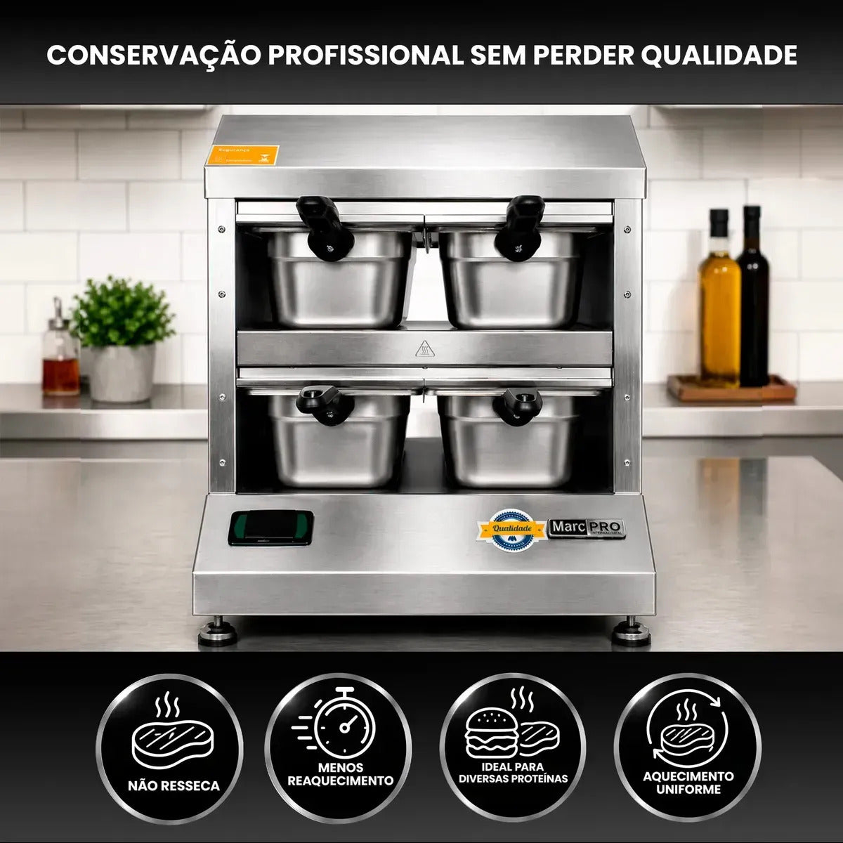 Conservador de Proteínas Marchesoni 4 Cubas 220V Inox