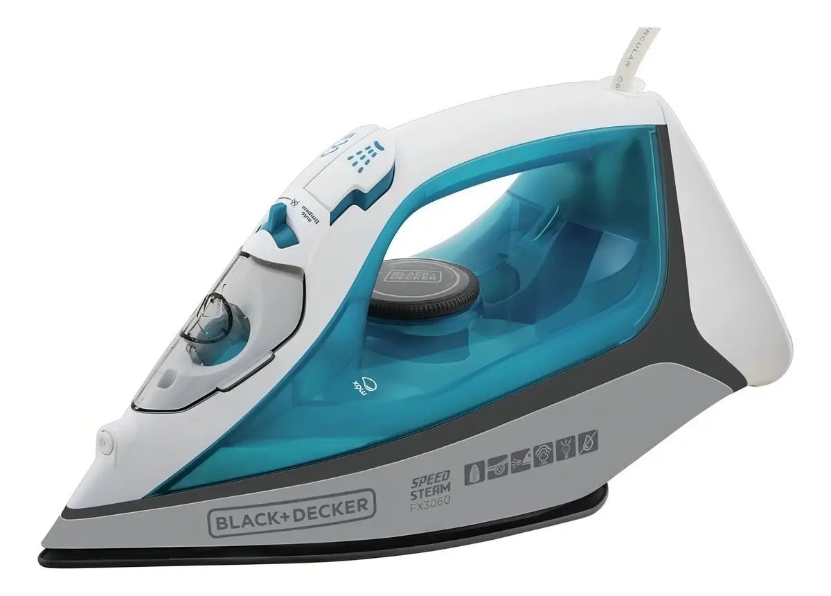 Ferro de Passar a Vapor Black+Decker FX3060-B2 220V 2000W Ceramic Gliss Azul e Branco