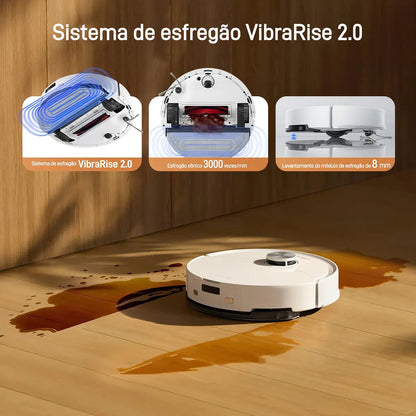 Robô Aspirador Roborock Q10 VF+ Branco 127V com Mop VibraRise 2.0 Doca Autoesvaziável Mapeamento Inteligente Wi-Fi