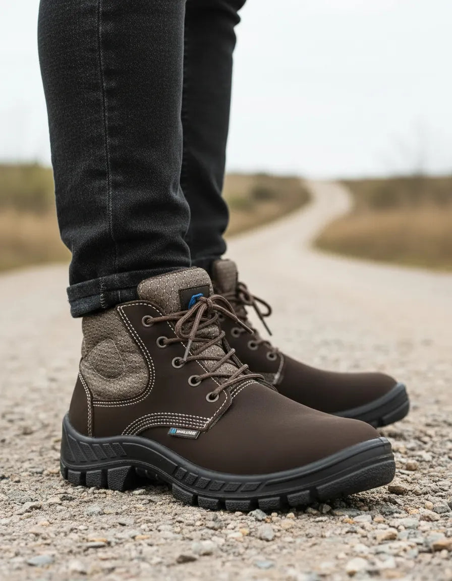 Bota de Segurança em Couro Marluvas Trekking Biqueira em Polipropileno Café