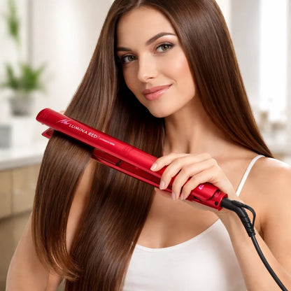 Prancha Cabelo New Lumina Red Ceramic Íon Gama Italy Bivolt Vermelha