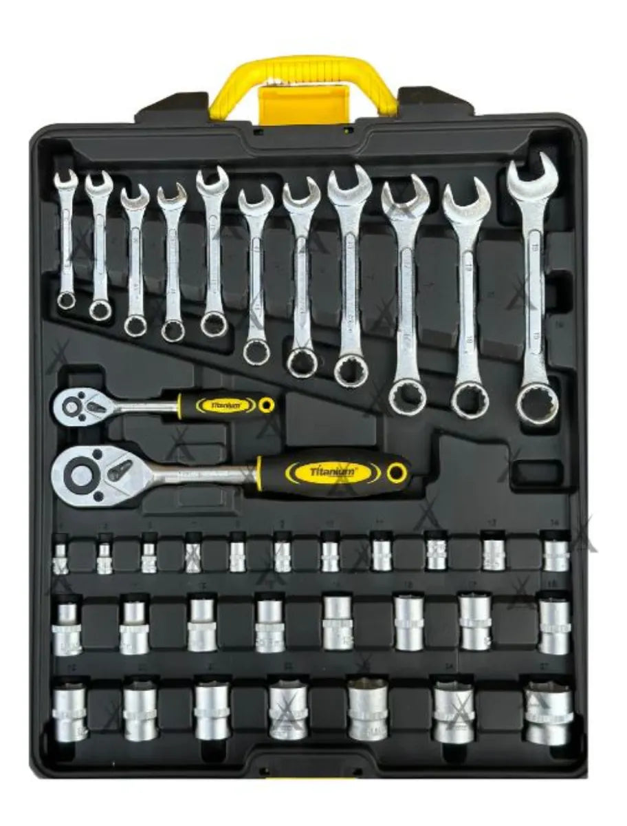 Kit Ferramentas Maleta 128 Pcs Mecanico Titanium Preto