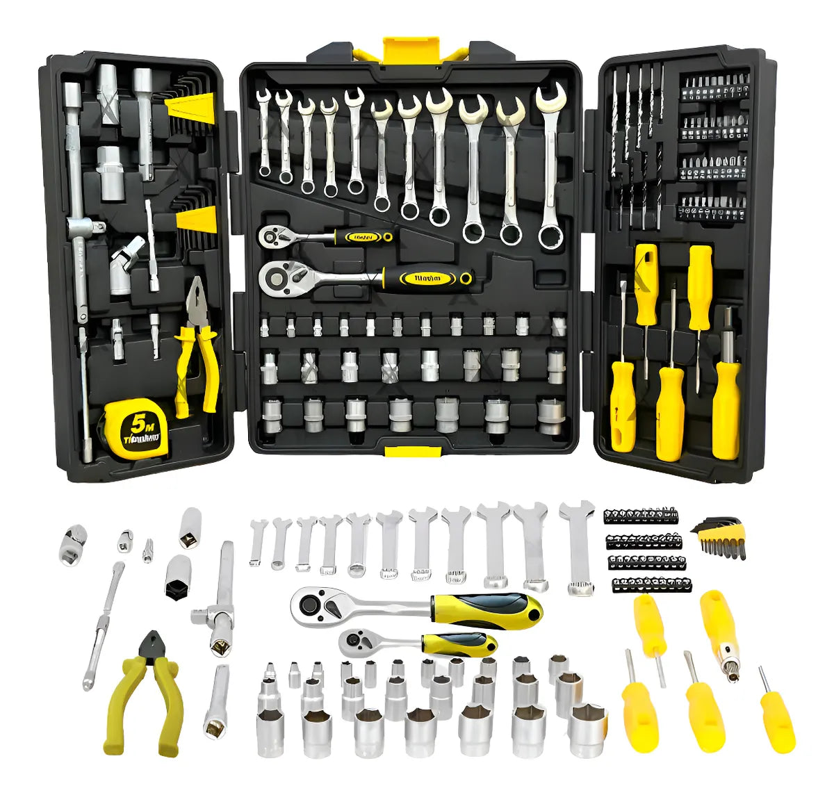 Kit Ferramentas Maleta 128 Pcs Mecanico Titanium Preto