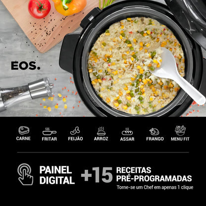 Panela De Pressão Elétrica Multiuso Digital Inox 6L EOS 127V