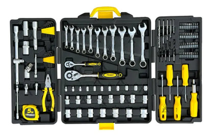 Kit Ferramentas Maleta 128 Pcs Mecanico Titanium Preto