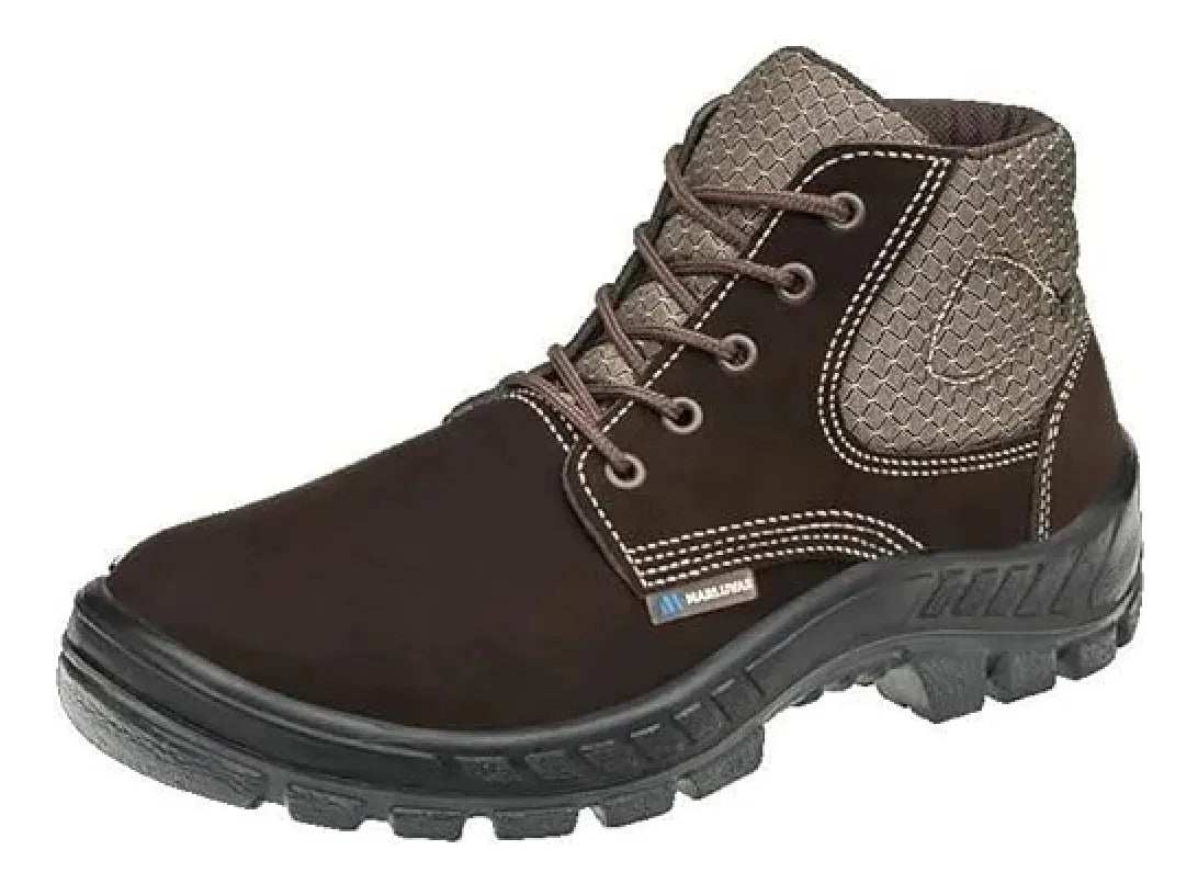 Bota de Segurança em Couro Marluvas Trekking Biqueira em Polipropileno Café