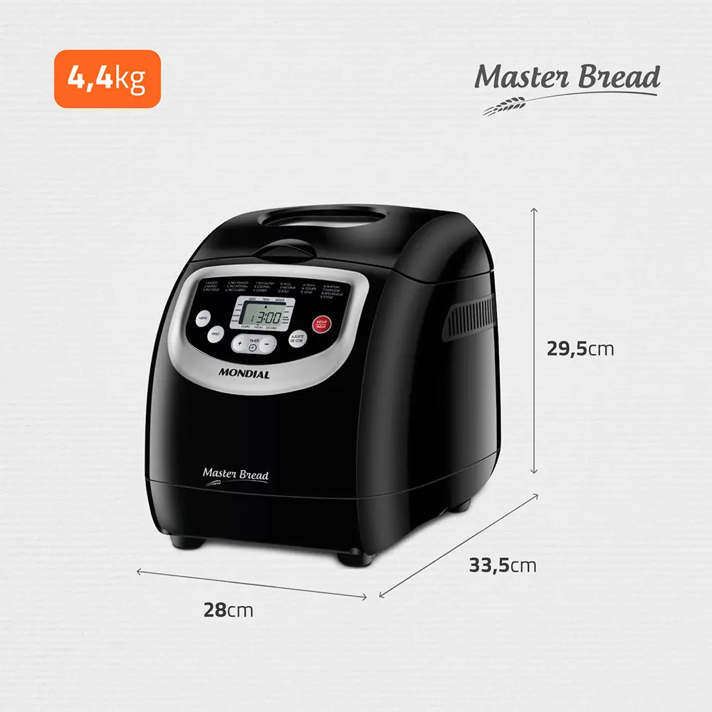Panificadora Mondial Master Bread NPF-53 700W 19 Programas Timer até 15h