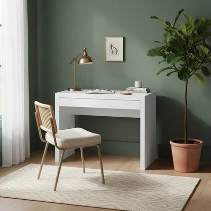 Mesa Escritório Com Gaveta Home Office Tecno Mobili  Branca