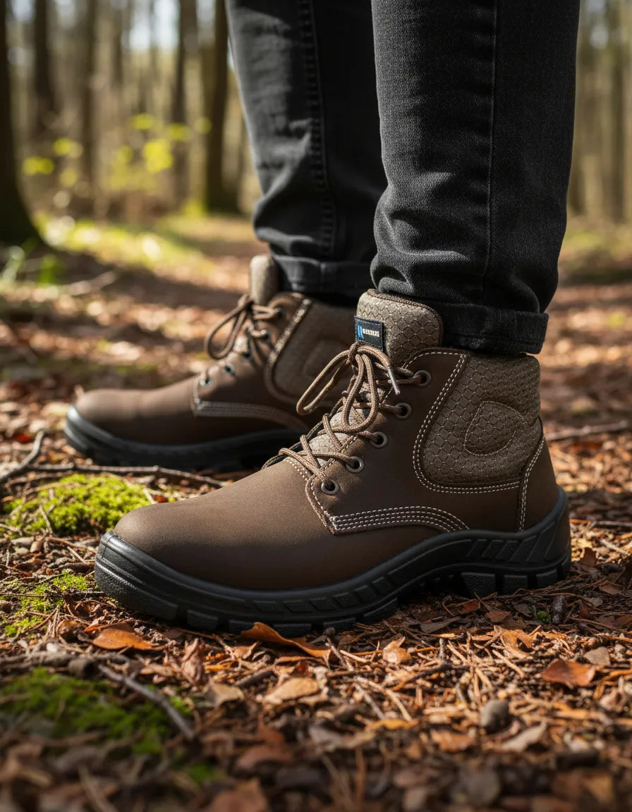 Bota de Segurança em Couro Marluvas Trekking Biqueira em Polipropileno Café