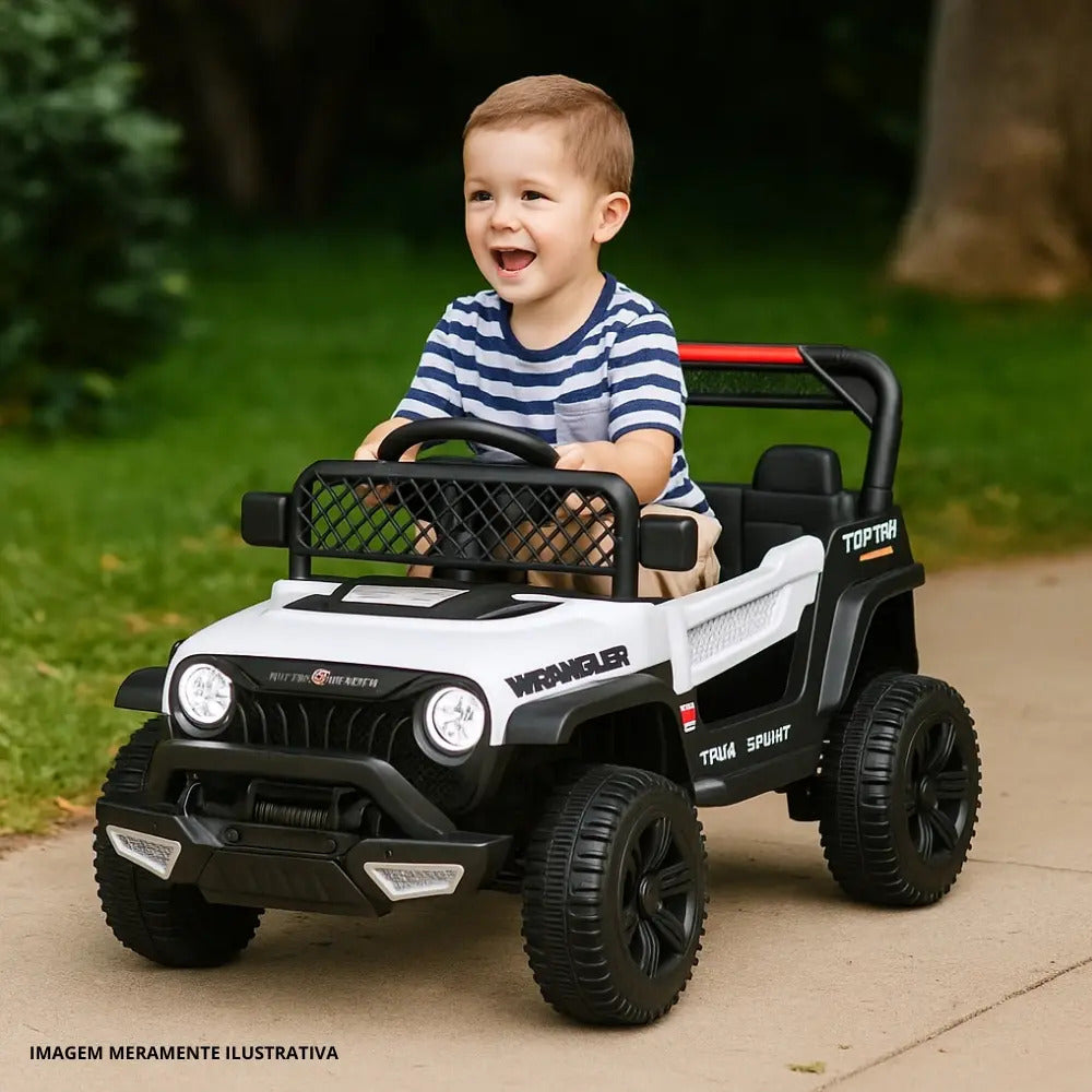 Jipe Elétrico Infantil Bang Toys Adventure V12 12V com Controle Remoto Bluetooth USB LED