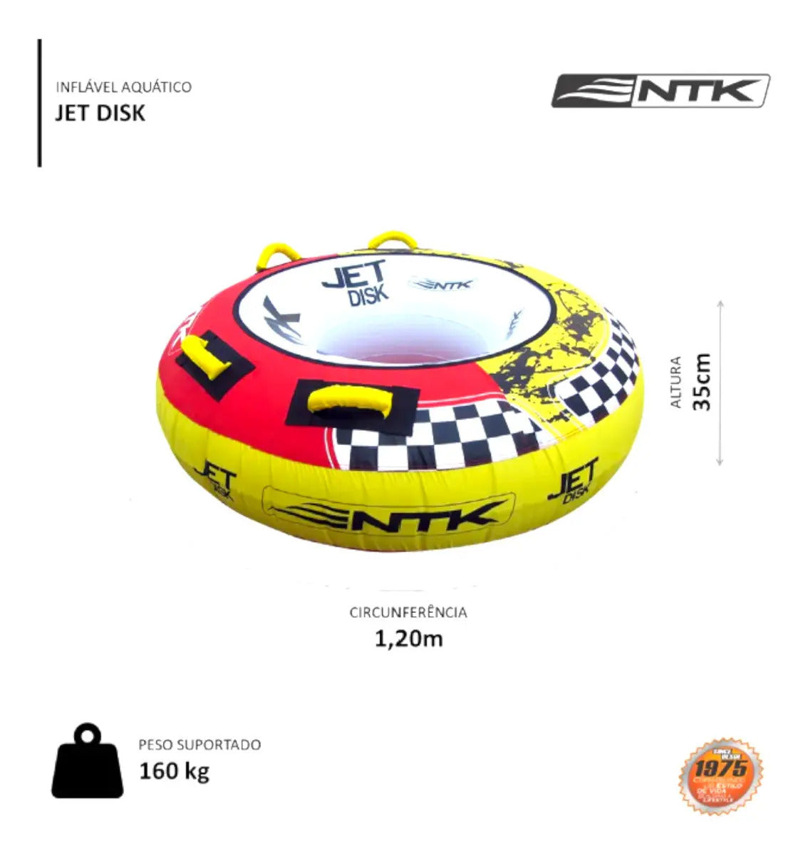 Boia Rebocável Jet Disk Nautika 1,20m Inflável Para Esportes Aquáticos