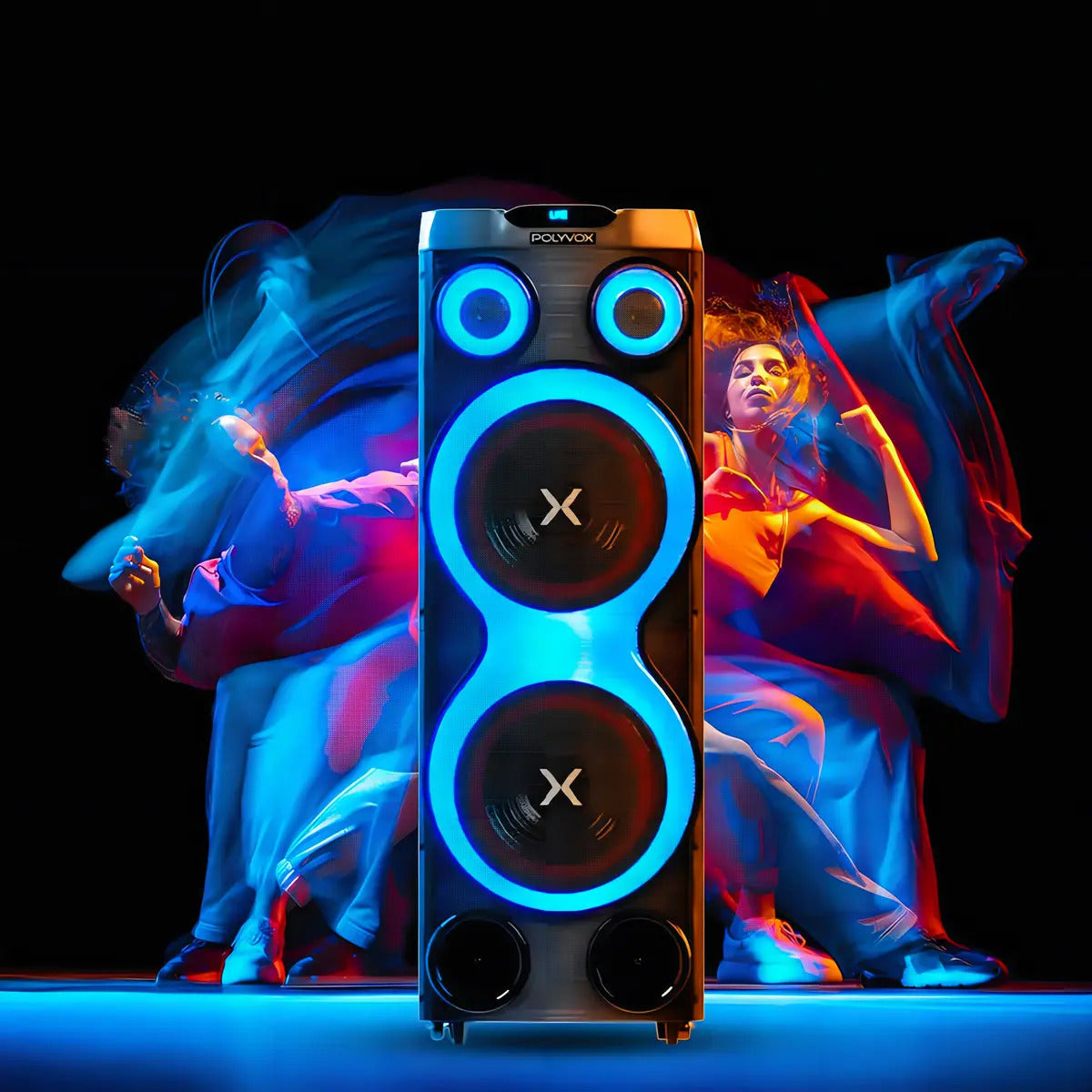 Caixa de Som Torre Amplificada Polyvox XT-2212T 2500W RMS Bluetooth TWS DSP USB FM Bivolt