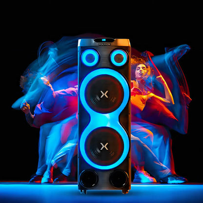 Caixa de Som Torre Amplificada Polyvox XT-2212T 2500W RMS Bluetooth TWS DSP USB FM Bivolt