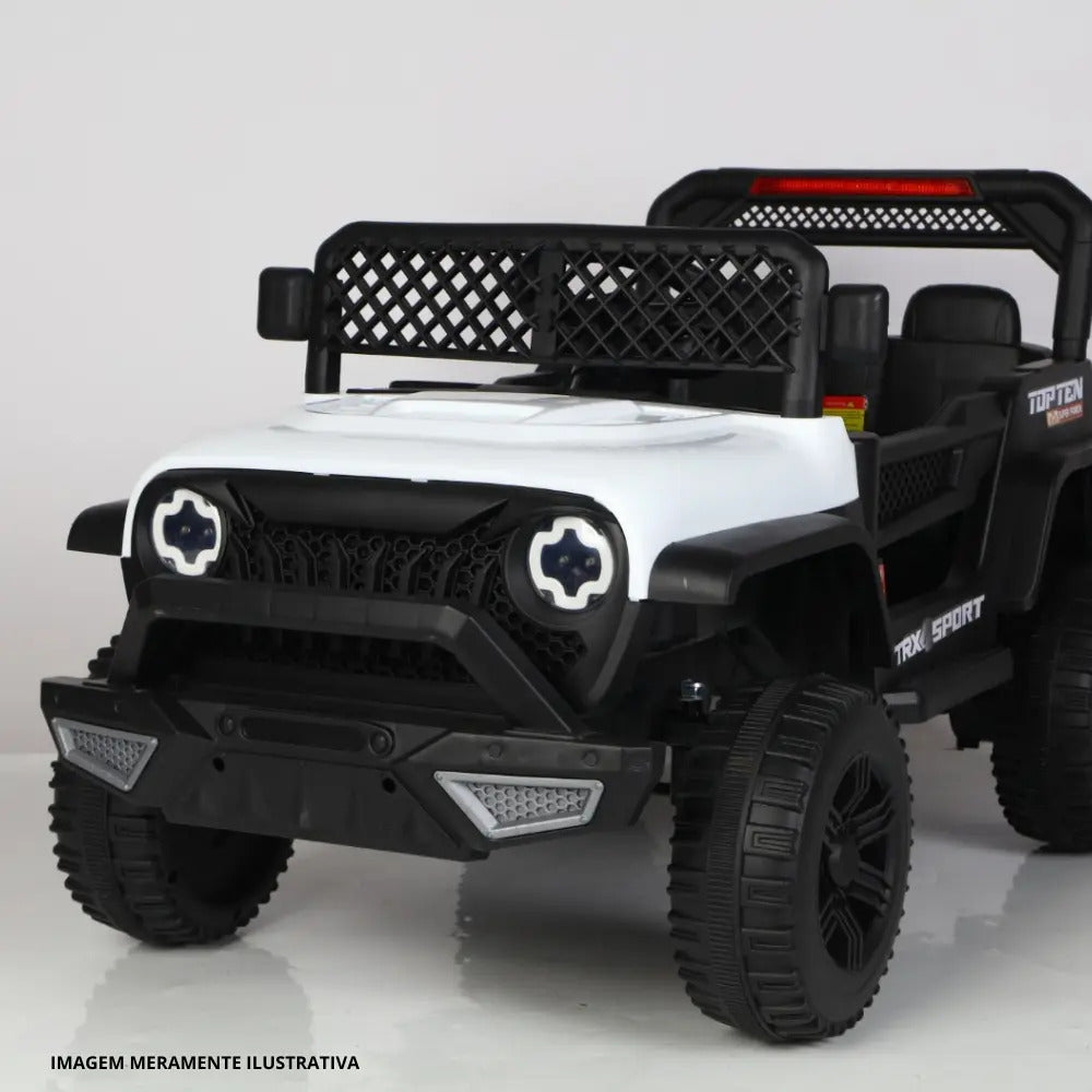 Jipe Elétrico Infantil Bang Toys Adventure V12 12V com Controle Remoto Bluetooth USB LED