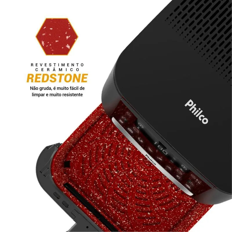 Fritadeira Air Fryer Philco PAF95A 9,5L 1800W Visor Glass Redstone