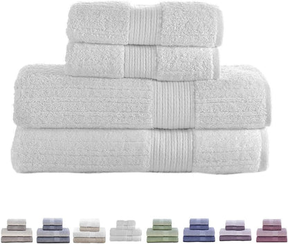Kit Jogo De Toalhas Buddemeyer 4 Peças Branco Banhão Fio Penteado 100% Algodão