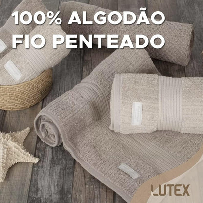 Jogo De Toalhas Buddemeyer 4 Peças Banho E Rosto Fio Penteado 100% Algodão