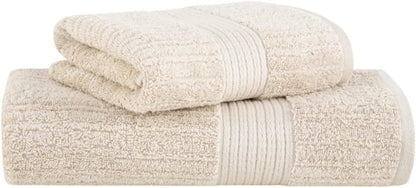 Kit Jogo De Toalhas Buddemeyer 4 Peças Bege Banhão Fio Penteado 100% Algodão