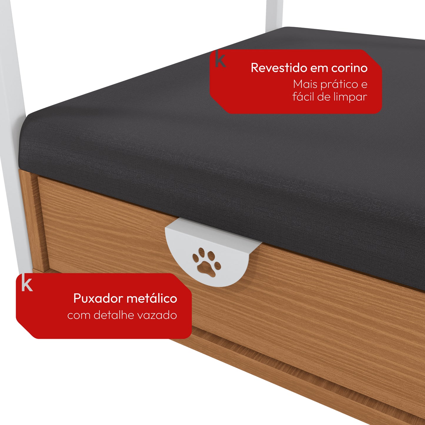 Casinha Pet Kappesberg Canela Branco Para Cães e Gatos