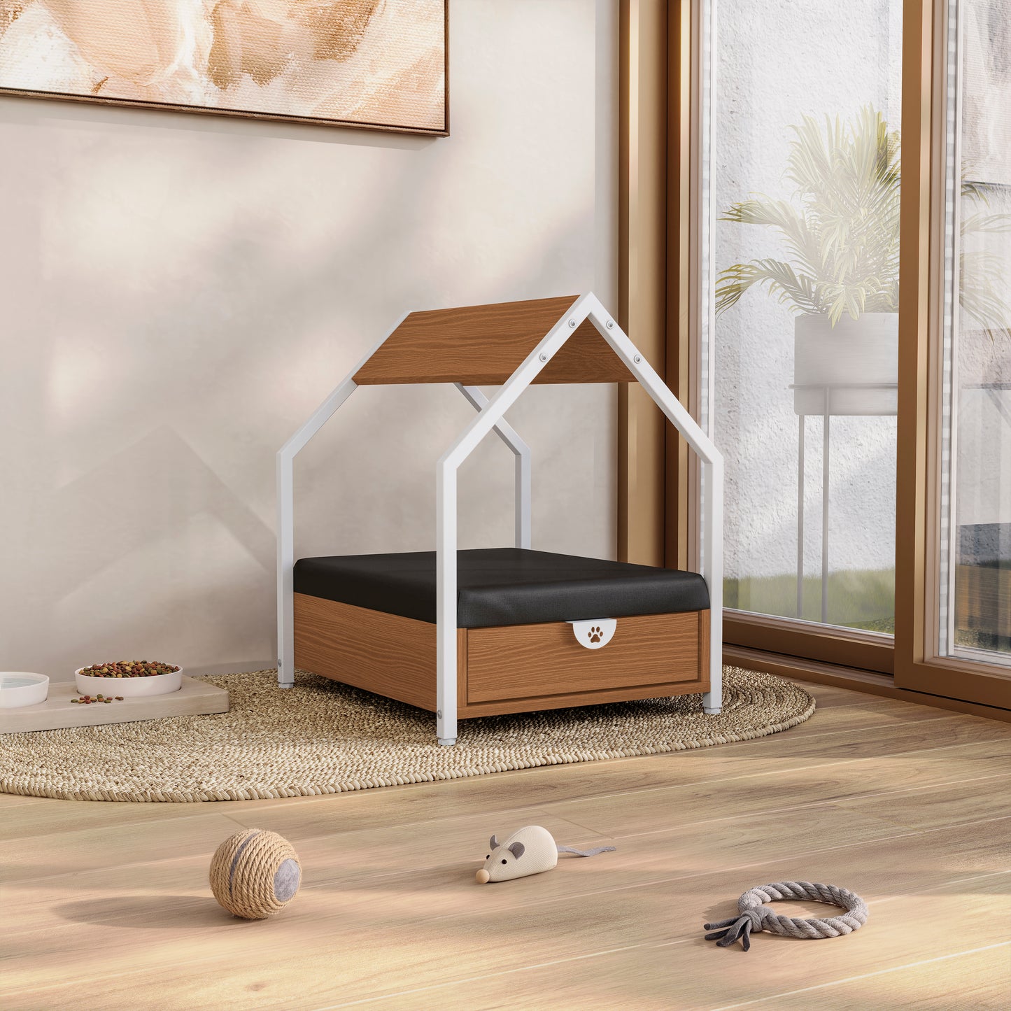 Casinha Pet Kappesberg Canela Branco Para Cães e Gatos