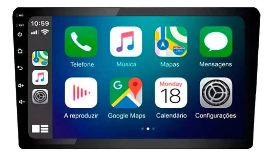 Central Multimídia Roadstar RS7009BR MP5 9 Pol CarPlay Android Auto Sem Fio Bluetooth Espelhamento Tela Touch Rádio FM