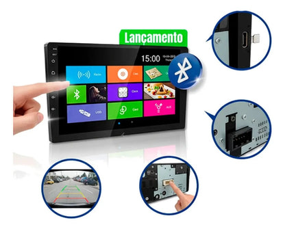 Central Multimídia Roadstar RS7009BR MP5 9 Pol CarPlay Android Auto Sem Fio Bluetooth Espelhamento Tela Touch Rádio FM