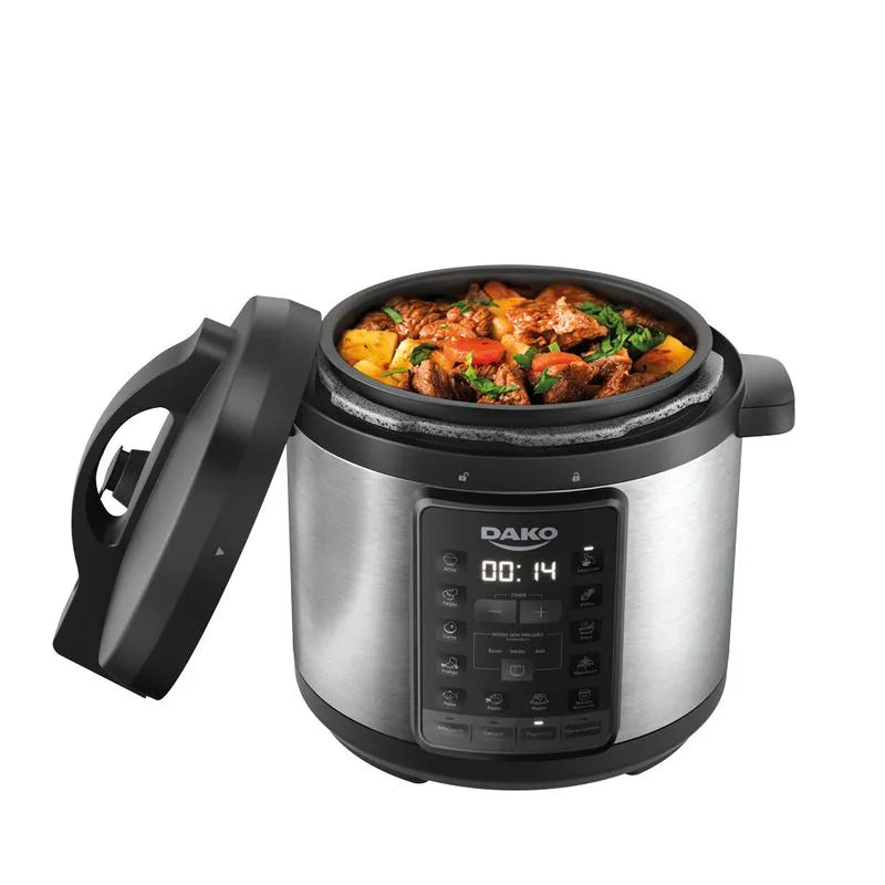 Panela Pressão Elétrica Dako 6L 1000W Multifunções Preta Cor