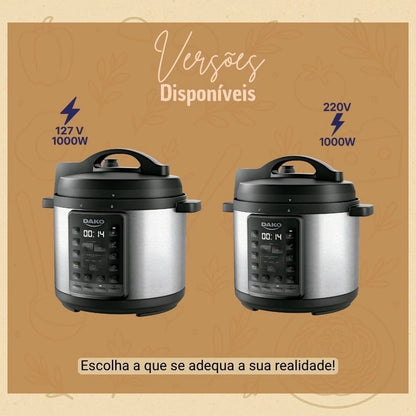 Panela Pressão Elétrica Dako 6L 1000W Multifunções Preta Cor
