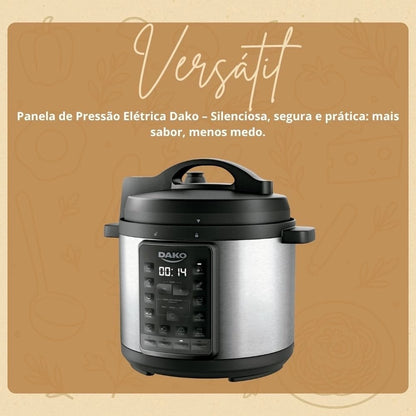 Panela Pressão Elétrica Dako 6L 1000W Multifunções Preta Cor