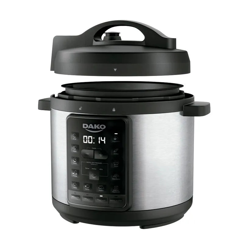 Panela Pressão Elétrica Dako 6L 1000W Multifunções Preta Cor