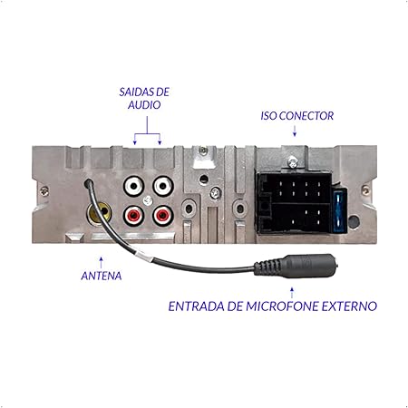 Rádio Automotivo Roadstar RS2724BR Bluetooth USB MP3 FM Auxiliar Som Carro Universal Preto