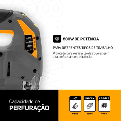 Serra Tico Tico WAP STT02 800W Velocidade Variável Ação Pendular 4 Estágios Engate Rápido