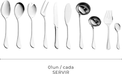 Faqueiro Wolff Avalon 130 Peças Aço Inox Com Caixa Litografada 12 Pessoas