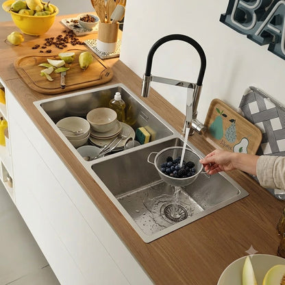 Cuba Dupla Franke Linea FEX 220-40/34 Aço Inox 80x44cm Com Acessórios Embutir ou Sobrepor