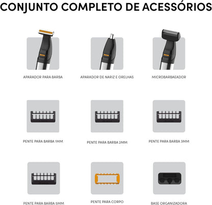 Barbeador Aparador de Pelos WAP WSH08 Recarregável Bivolt