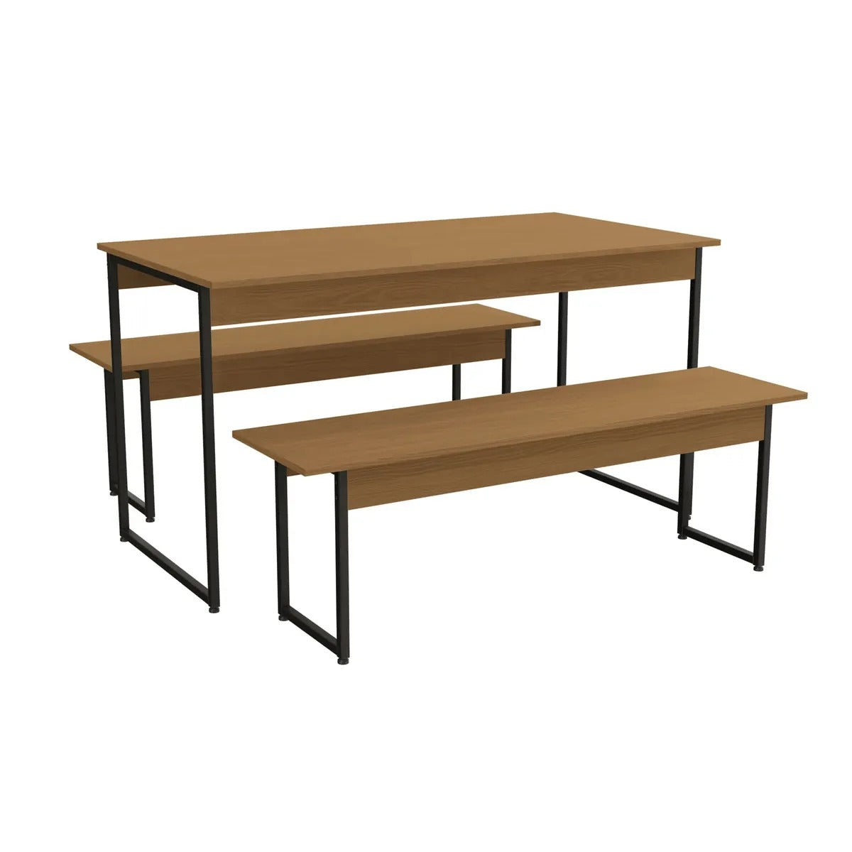 Mesa de Jantar Kappesberg Com 2 Bancos Canela Industrial