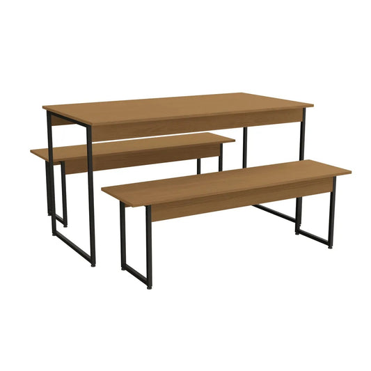 Mesa de Jantar Kappesberg Com 2 Bancos Canela Industrial
